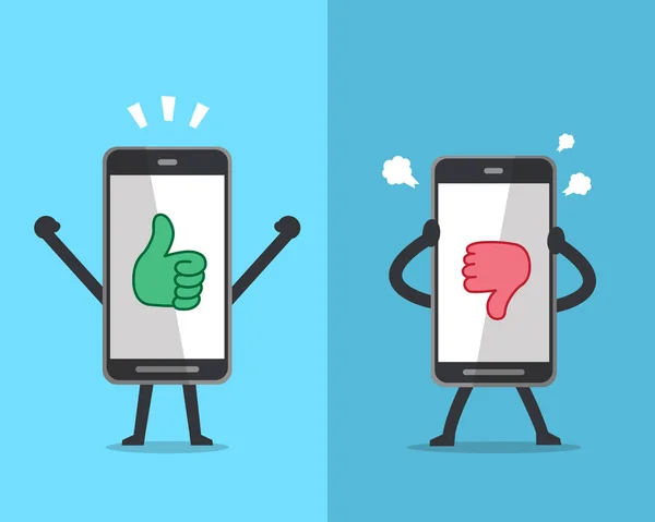 Smartphone Dibujos Animados Que Expresa Diferentes Emociones Con Iconos Mano — Vector de stock