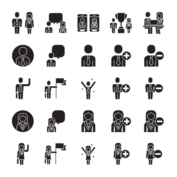 Tasarım için iş insanlar simgeler vektör ayarla.