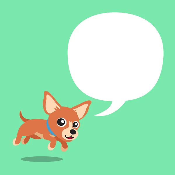Personaje Dibujos Animados Vectorial Perro Chihuahua Marrón Una Burbuja Habla — Vector de stock