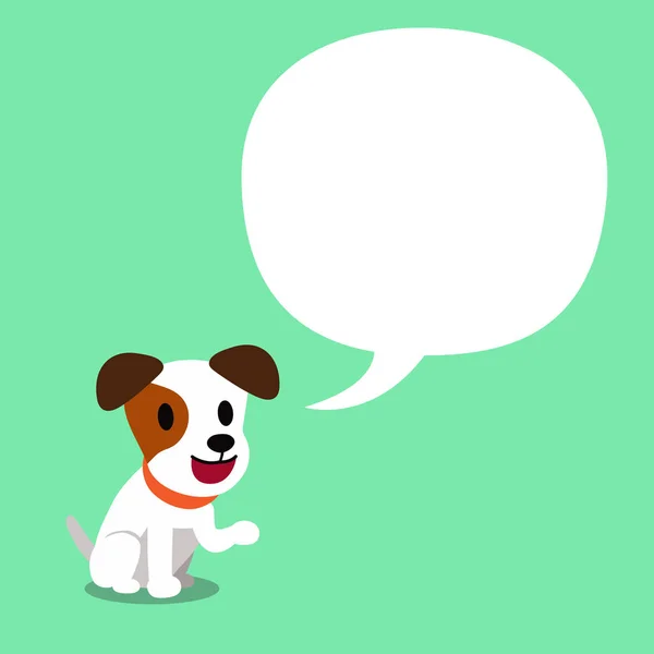 Personaje Dibujos Animados Gato Russell Terrier Perro Burbuja Del Habla — Vector de stock