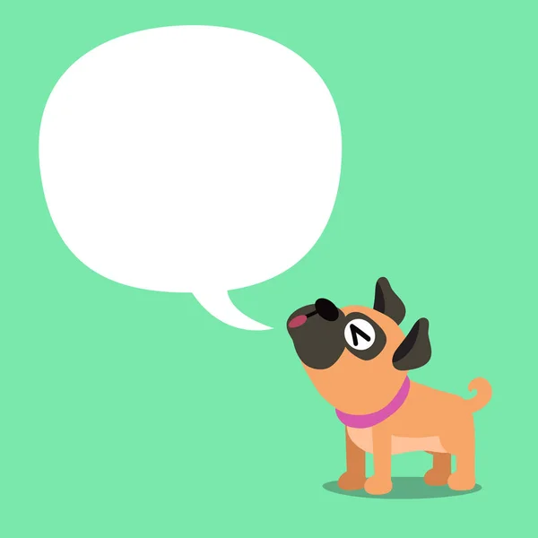 Διάνυσμα Καρτούν Χαρακτήρα Πατημασιά Σκύλος Και Ομιλία Φούσκα Για Σχεδιασμό — Διανυσματικό Αρχείο