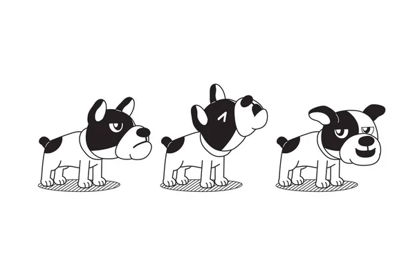 Vector Personaje Dibujos Animados Bulldog Posa Para Diseño — Vector de stock