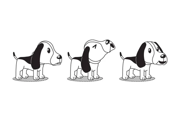 Vettoriale Personaggio Dei Cartoni Animati Cane Cani Posa Design — Vettoriale Stock