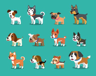 Farklı türde bir çizgi film köpekler için tasarım.