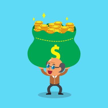 Vektör karikatür komuta sizde büyük para çanta tasarımı için.