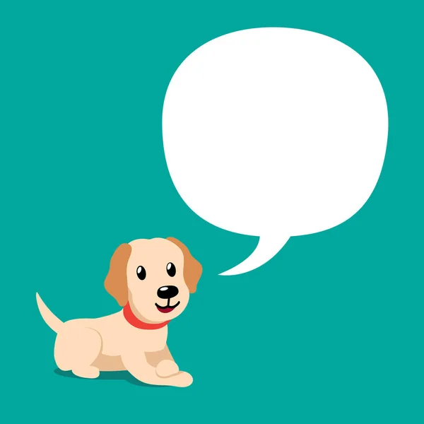 Çizgi Film Karakteri Labrador Köpek Tasarımı Için Konuşma Balonu Ile — Stok Vektör