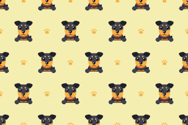 Vektör çizgi film karakteri Alman avcılık terrier köpek Dikişsiz desen tasarımı için.