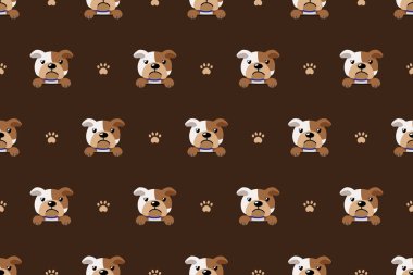 Vektör çizgi film karakteri bulldog Dikişsiz desen tasarımı için.