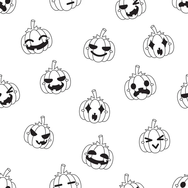 Halloween Pumpkin Seamless Pattern Background Design — Stock Vector