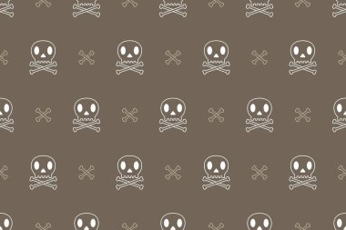 Vektör karikatür Dikişsiz desen arka kafatası ve kemik tasarımı için.