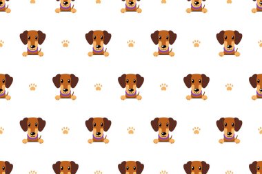 Vektör çizgi film karakteri kahverengi daksund köpek Dikişsiz desen tasarımı için.