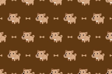 Çizgi film vektör karakter sevimli köpek Dikişsiz desen tasarımı için.