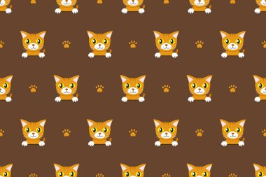 Vektör çizgi film karakteri tekir kedi Dikişsiz desen tasarımı için.