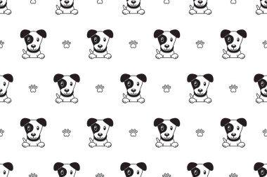 Vektör çizgi film karakteri jack russell terrier köpek Dikişsiz desen tasarımı için.