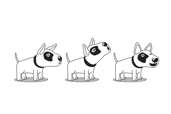 Vektor Cartoon Charakter Bullterrier Hund Posiert Für Design — Stockvektor