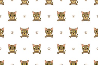Vektör çizgi film karakteri tekir kedi Dikişsiz desen tasarımı için.