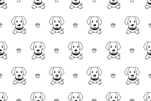 Векторный Персонаж Мультфильма Лабрадор Собака Безseamless Узор Дизайна — стоковый вектор