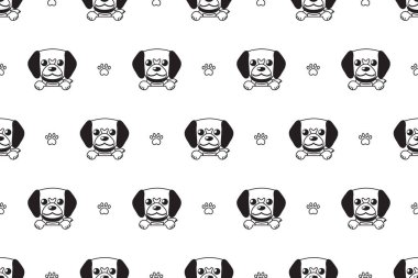 Vektör karikatür karakter sevimli köpek Dikişsiz desen tasarımı için.