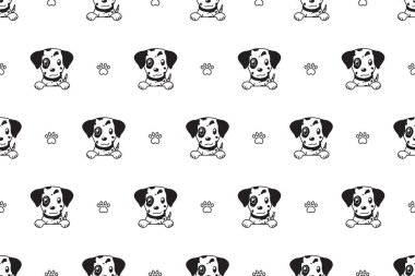 Vektör çizgi film karakteri Dalmaçyalı köpek Dikişsiz desen tasarımı için.