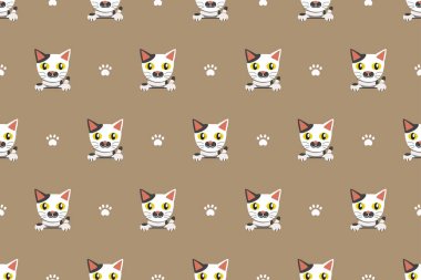 Vektör karikatür karakter kedi Dikişsiz desen tasarımı için.