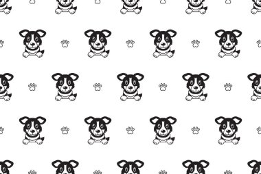 Vektör karikatür karakter Amerikan çoban köpeği Dikişsiz desen tasarımı için.