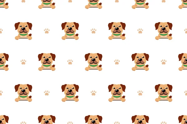 Vector cartoon character dog seamless pattern background for design.