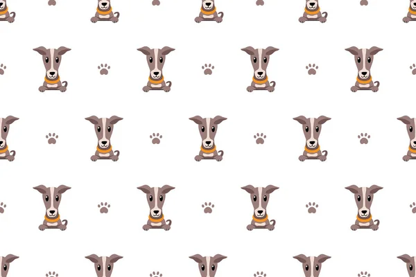 Векторний Мультиплікаційний Персонаж Грейхаунд Собака Безшовний Візерунок Дизайну — стоковий вектор