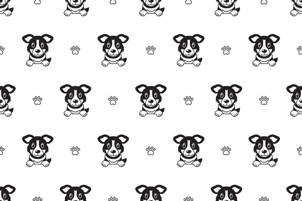 矢量卡通人物美国牧羊犬无缝模式的设计 — 图库矢量图片
