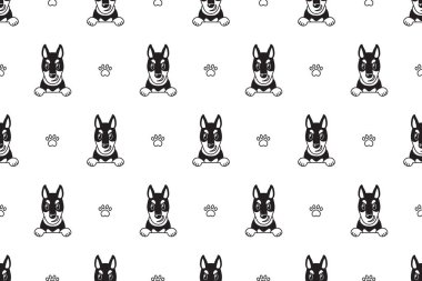 Vektör çizgi film karakteri doberman köpek Dikişsiz desen tasarımı için.