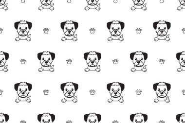 Vektör çizgi film karakteri kenar korkunç köpek Dikişsiz desen tasarımı için.