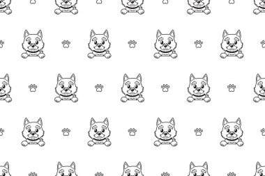 Vektör çizgi film karakteri norwich terrier köpek Dikişsiz desen tasarımı için.