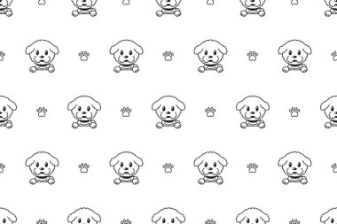 Vektör çizgi film karakteri bichon frise köpek Dikişsiz desen tasarımı için.