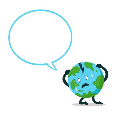 Vektör çizgi film karakteri toprakla tasarımı için konuşma balonu.