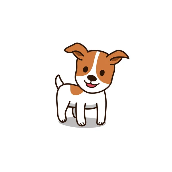 漫画のキャラクターかわいいジャック ラッセル デザインのためのテリア犬 — ストックベクタ