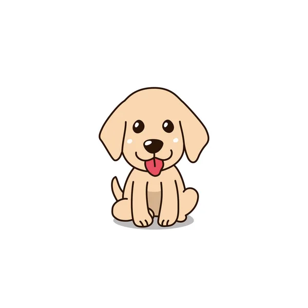 ベクトル漫画の文字かわいいゴールデンレトリーバー子犬犬のデザインの — ストックベクタ