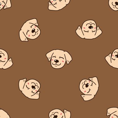 Vektör karikatür karakter sevimli labrador retriever köpek Dikişsiz desen tasarımı için.
