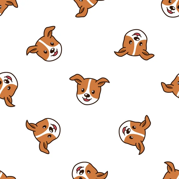 Vector Cartoon Figur Niedlich Hund Nahtlose Muster Hintergrund Für Design — Stockvektor