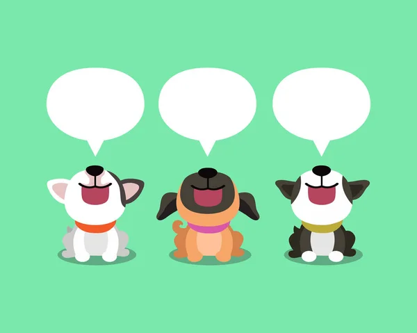 Vector Cartoon Cute Dogs Speech Bubbles Design — Stock Vector