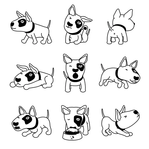 Cartoon Karakter Bull Terrier Hond Vormt Voor Ontwerp — Stockvector