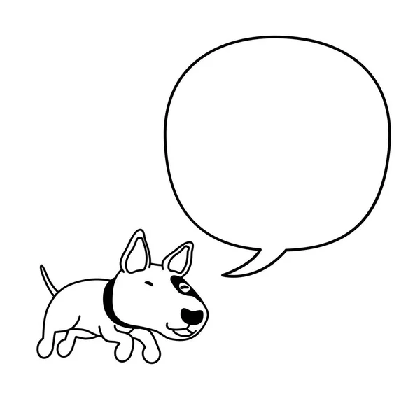 矢量卡通人物斗牛犬狗与语音气泡设计 — 图库矢量图片