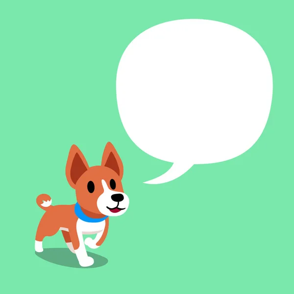 卡通人物一个基地狗和白色语音气泡的设计 — 图库矢量图片