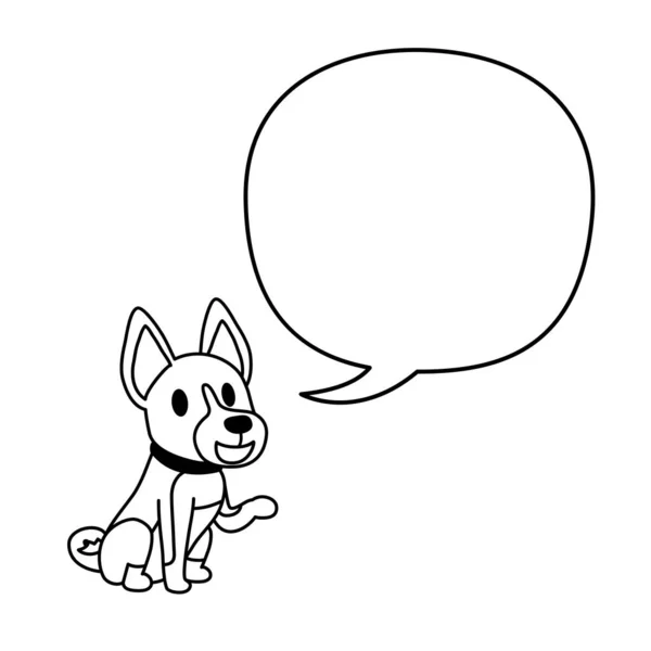 Zeichentrickfigur Ein Basenji Hund Und Sprechblase Für Das Design — Stockvektor