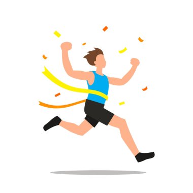 Tasarım için bir yarış kazanan adam Vektör illüstrasyon.
