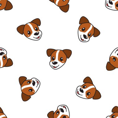 Tasarım için vektör çizgi film karakteri şirin köpek pürüzsüz desen arkaplanı.