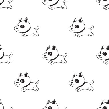 Vektör karikatür karakter sevimli köpek Dikişsiz desen tasarımı için.