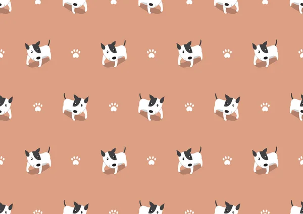 Vector Cartoon Cute Dog Seamless Pattern Background Design — Stock Vector