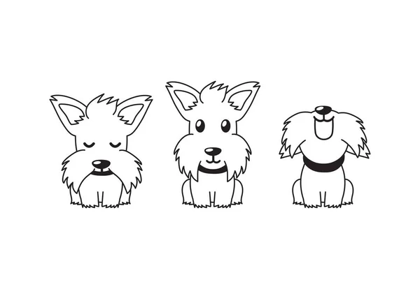 Desenhos Animados Personagem Branco Escocês Terrier Cão Poses Para Design —  Vetores de Stock