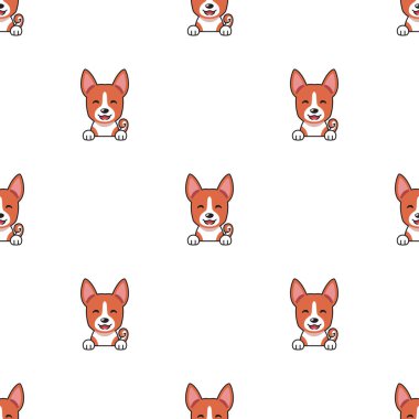 Tasarım için vektör çizgi film karakteri Basenji köpek pürüzsüz desen arkaplanı.