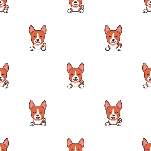 Vektor Cartoon Figur Basenji Hund Nahtlose Muster Hintergrund Für Design — Stockvektor