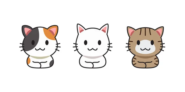 Sada Vektorové Kreslené Roztomilé Kočky Pro Design — Stockový vektor